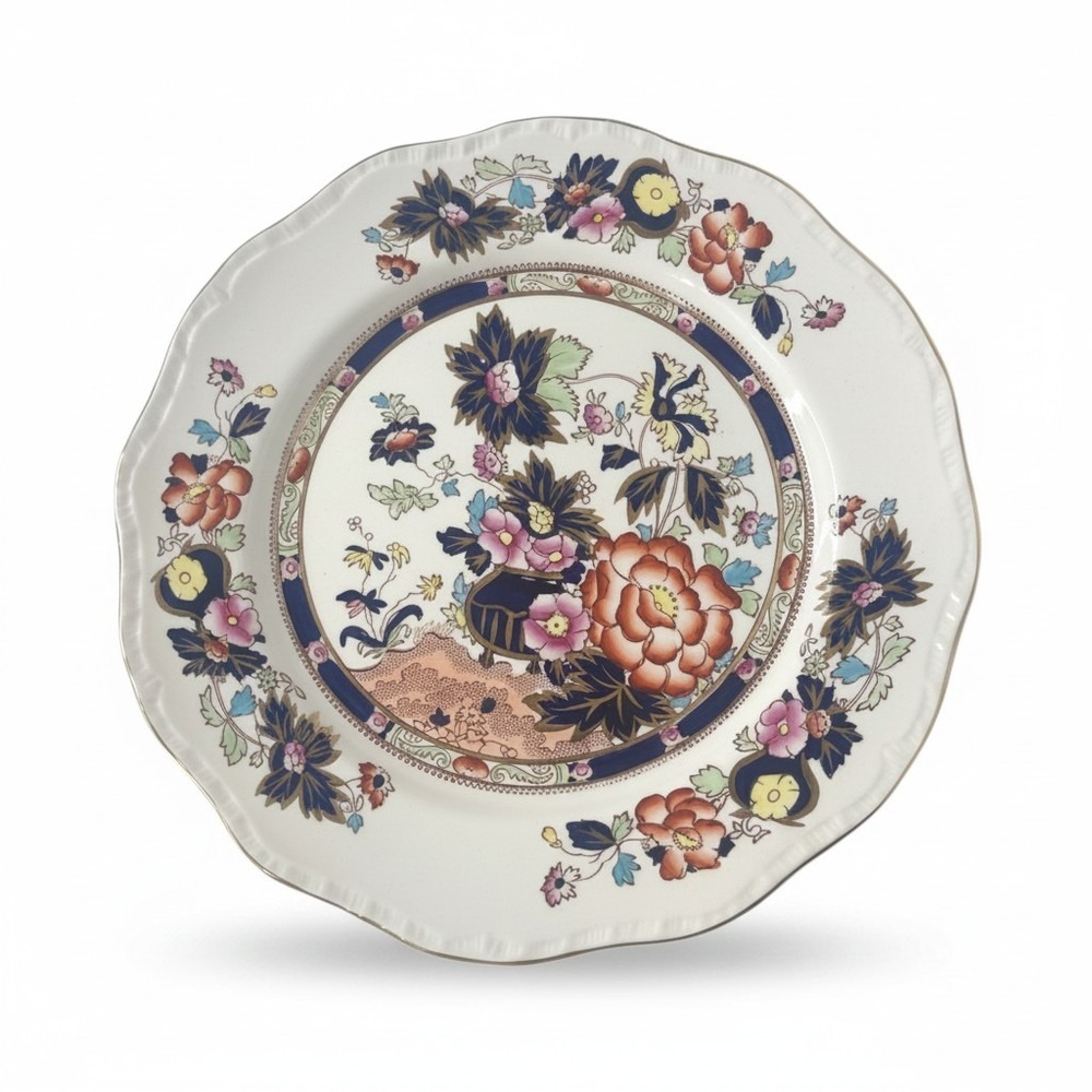 VTG Masons Mandarin Ironstone Scalloped One Dinner Plate England Victorian